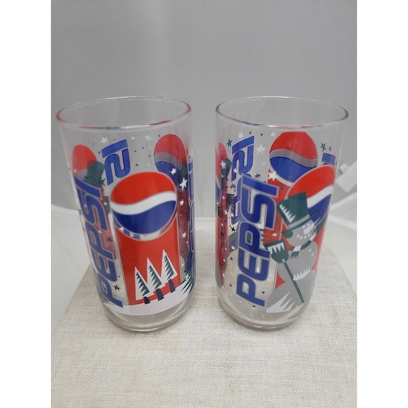 Pepsi Cola Snowman Christmas Winter drinking glasses tumbler 14 oz - Picture 1 of 6